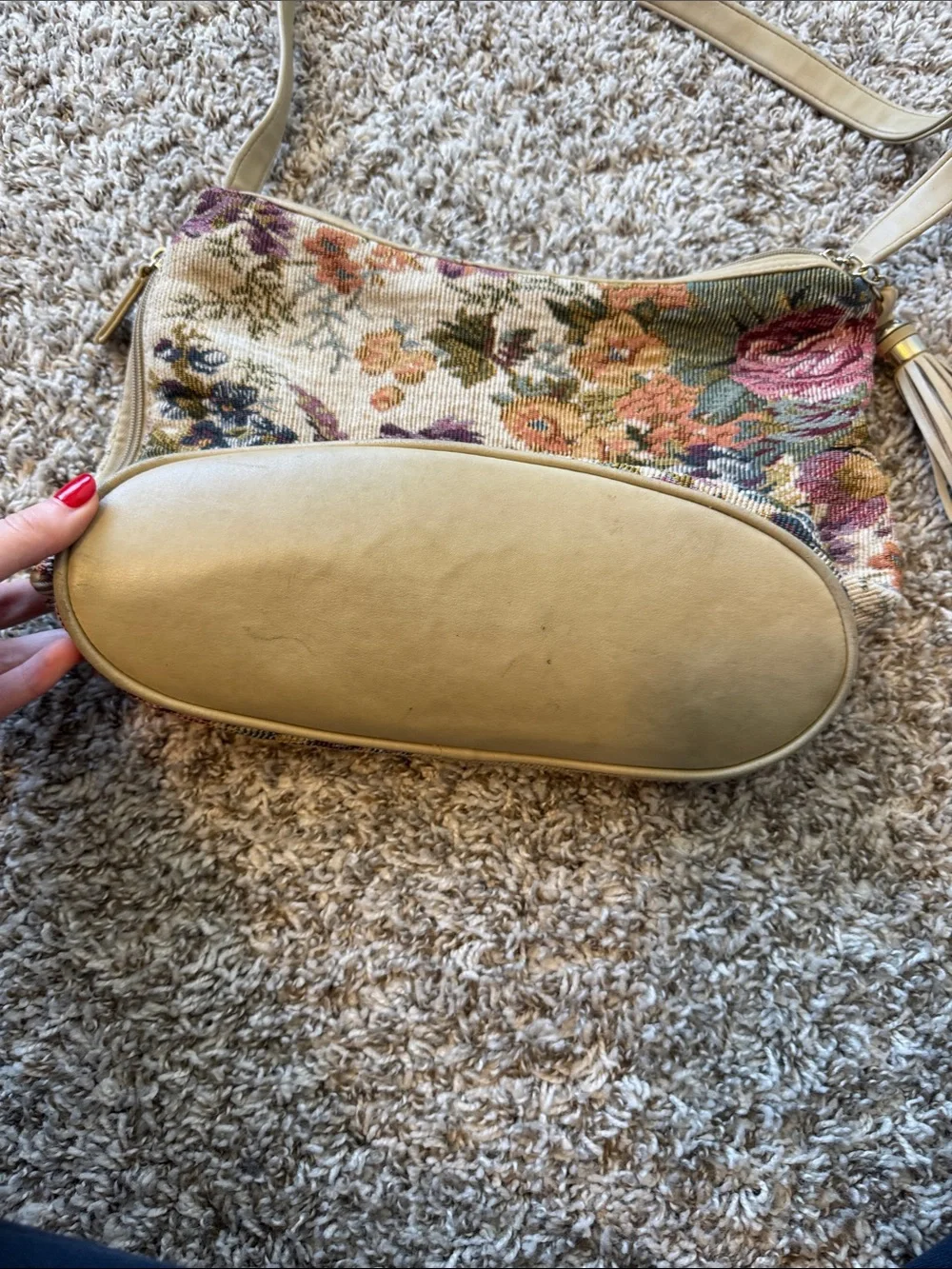 Toni Floral Tapestry Shoulder Bag Cottagecore Tassel Purse